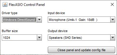 FleaxASIO control panel