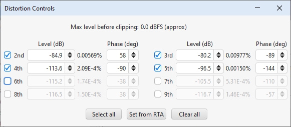 Harmonic distortion controls