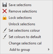 Measurement Panel right click panel for multiple selections