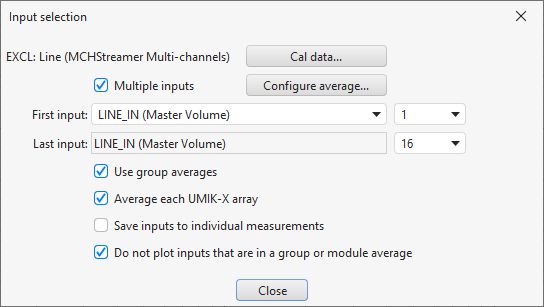 RTA multiple input selection dialog