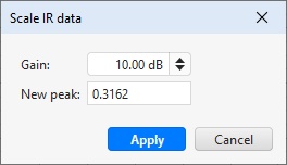 Scale IR data dialog