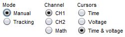 Scope cursors manual menu