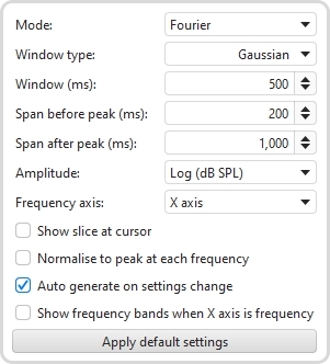 Spectrogram controls