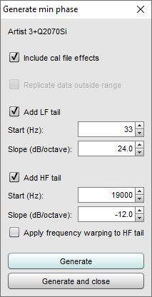 Minimum phase dialog