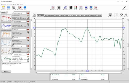 REW with measurements loaded