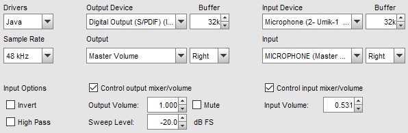 Soundcard IO Settings