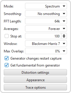 Spectrum/RTA Controls